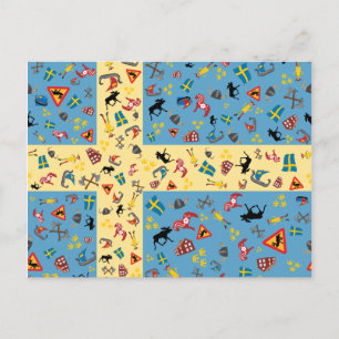 Vlag van Zweden met het briefkaart van