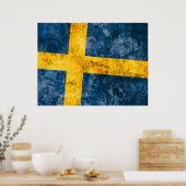 Vlag van Zweden Poster (Keuken)