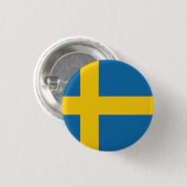 Vlag van Zweden Ronde Button 3,2 Cm (Voorkant /achterkant)