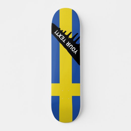 Vlag van Zweden Skateboard (Voorkant)