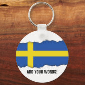 Vlag van Zweden Sleutelhanger (Voorkant)