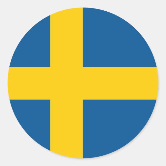 Vlag van Zweedse ticker Ronde Sticker (Voorkant)
