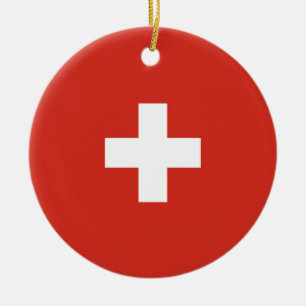 Vlag van Zwitserland Keramisch Ornament