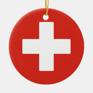 Vlag van Zwitserland Keramisch Ornament