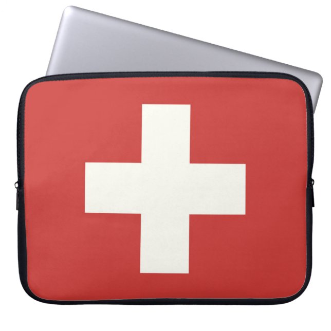 Vlag van Zwitserland Laptop Sleeve (Voorkant)