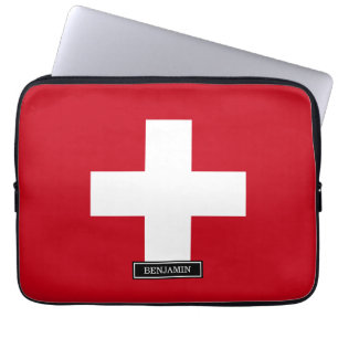 Vlag van Zwitserland Laptop Sleeve