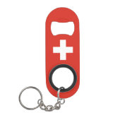 Vlag van Zwitserland Mini Flessenopener (Voorkant)