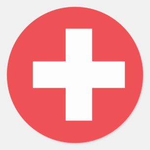 Vlag van Zwitserland Ronde Sticker