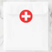 Vlag van Zwitserland Ronde Sticker (Tas)