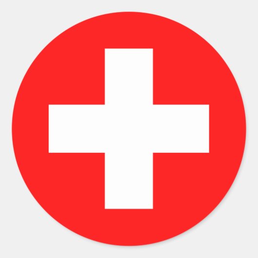 Vlag van Zwitserland Ronde Sticker (Voorkant)