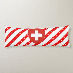 vlag van Zwitserse strepen Lichaamskussen