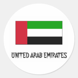 Vlag Verenigde Arabische Emiraten Ronde Sticker