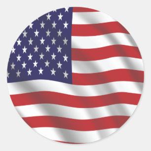 Vlag Verenigde Staten Amerika Ronde Sticker