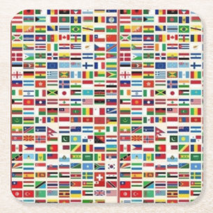 VLAG VIERKANTE KARTONNEN ONDERZETTER