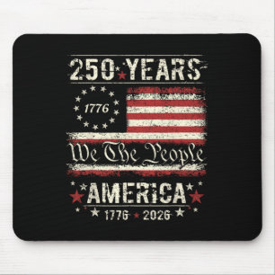 Vlag Vintage 250 Jaar Amerikaans 1776 2026 250e VS Muismat
