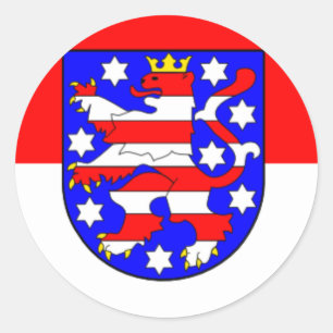 Vlag - Vlag - Fahne Duitsland Thüringen Ronde Sticker