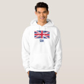  vlag vlag vlag (blauwe tekst van het VK) Hoodie (Voorkant volledig)
