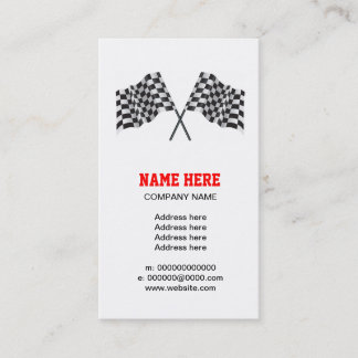 vlag voor bestekken, geveegd motorracen visitekaartje