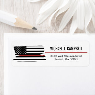 Vlag voor brandweerlieden van de Amerikaanse vlag  Etiket