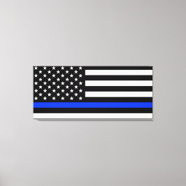 vlag voor de politie van de Thin Blue Line Canvas Afdruk