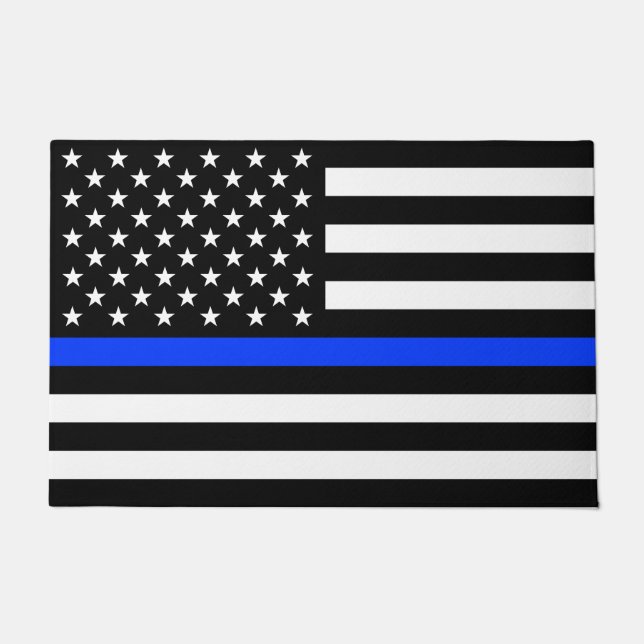 vlag voor de politie van de Thin Blue Line Deurmat (Voorkant)