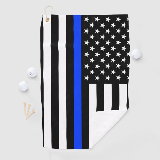 vlag voor de politie van de Thin Blue Line Golfhanddoek (Insitu)