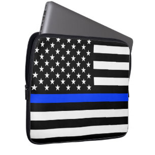 vlag voor de politie van de Thin Blue Line Laptop Sleeve