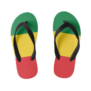 Vlag voor groene, gouden en rode kleuren kinder teenslippers