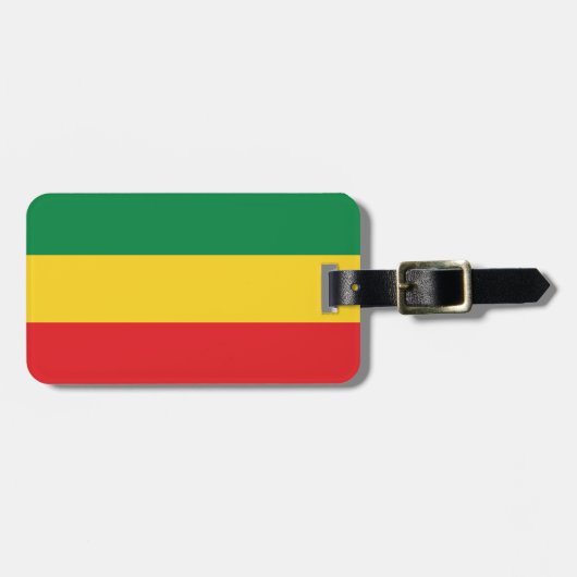 Vlag voor groene, goudkleurige en rode kleuren bagagelabel (Voorkant horizontaal)