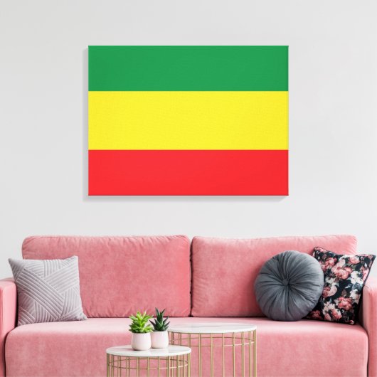 Vlag voor groene, goudkleurige en rode kleuren canvas afdruk (Insitu (Woonkamer))