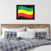 Vlag voor groene, goudkleurige en rode kleuren canvas afdruk (Insitu (Slaapkamer))