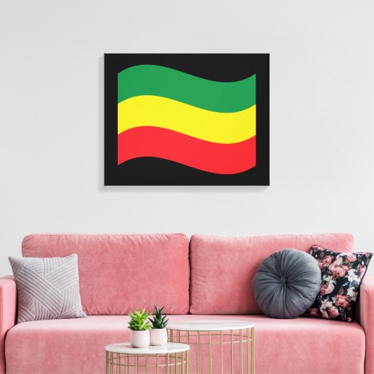 Vlag voor groene, goudkleurige en rode kleuren canvas afdruk (Insitu (Woonkamer))