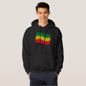 Vlag voor groene, goudkleurige en rode kleuren hoodie (Voorkant volledig)