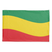 Vlag voor groene, goudkleurige en rode kleuren kussensloop (Achterkant)