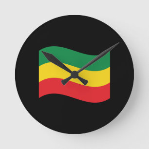 Vlag voor groene, goudkleurige en rode kleuren ronde klok