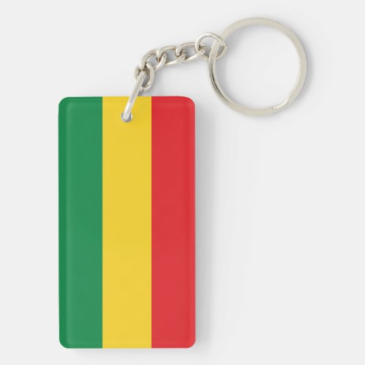 Vlag voor groene, goudkleurige en rode kleuren sleutelhanger (achterkant)