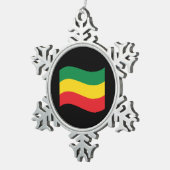 Vlag voor groene, goudkleurige en rode kleuren tin sneeuwvlok ornament (Rechts)