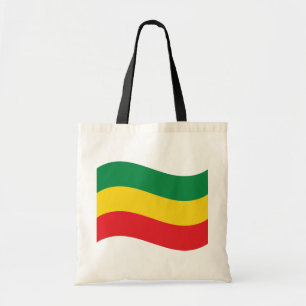 Vlag voor groene, goudkleurige en rode kleuren tote bag