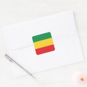 Vlag voor groene, goudkleurige en rode kleuren vierkante sticker (Envelop)