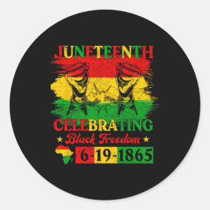 Vlag voor Juneteenth-viering van zwarte vrijheid J Ronde Sticker