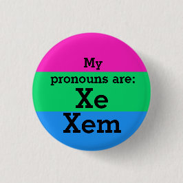 Vlag voor polyseksualiteit met Xe/Xem-randapparate Ronde Button 3,2 Cm