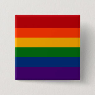 Vlag voor vaste regenboogpride vierkante button 5,1 cm