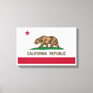 Vlag voor zwarte en witte Californië Canvas Afdruk