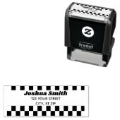 Vlag voor zwarte en witte chequker  zelfinktende stempel (In situ)