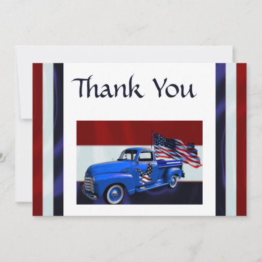 Vlag, Vrachtwagen & Adelaar Veteraan Bedankkaart (Voorkant)