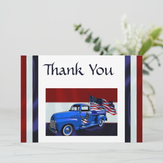 Vlag, Vrachtwagen & Adelaar Veteraan Bedankkaart (Staand voorkant)