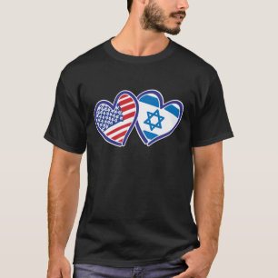 Vlag VS en Israël T-shirt