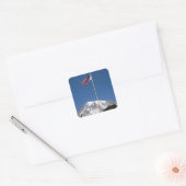Vlag VS en Majestic Mt. Rainier Vierkante Sticker (Envelop)