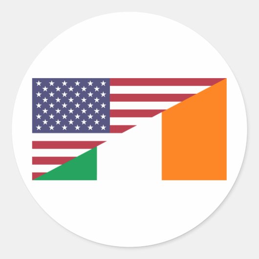 Vlag VS/Ierland Ronde Sticker (Voorkant)