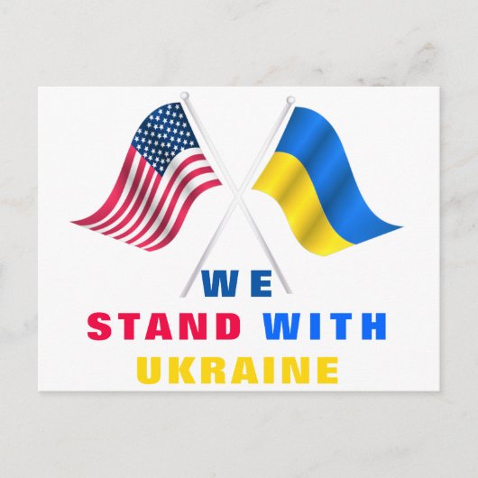 Vlag VS - Oekraïense vlag - we staan voor Oekraïne Briefkaart (Voorkant)